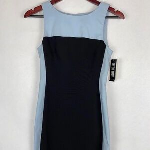 NWT Vintage Byer Too! Color Block Poplin Bengaline Blue Black Mini Dress size 5